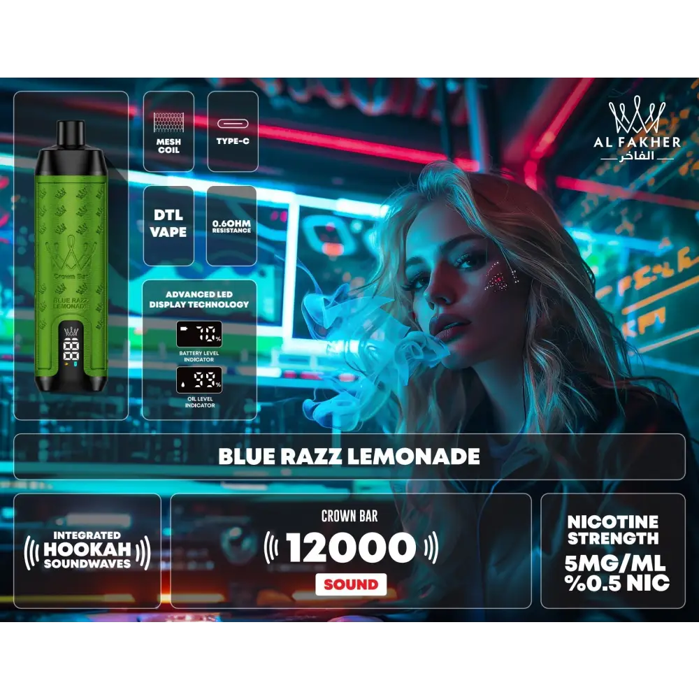 al-fakher-12000-puffs-integrated-hookah-sound-wave-disposable-blue-241 al-fakher-12000-puffs-integrated-hookah-sound-wave-disposable-blue-241