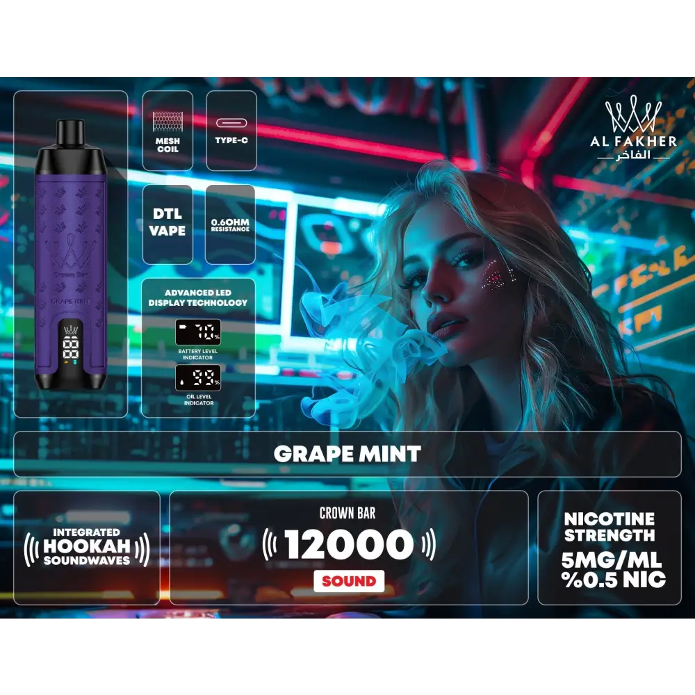 al-fakher-12000-puffs-integrated-hookah-sound-wave-disposable-grape-192 al-fakher-12000-puffs-integrated-hookah-sound-wave-disposable-grape-192