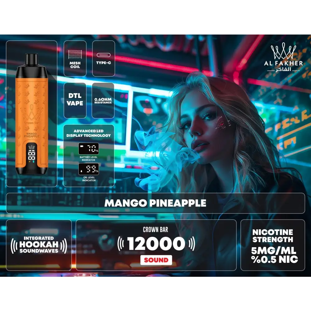 al-fakher-12000-puffs-integrated-hookah-sound-wave-disposable-mango-513 al-fakher-12000-puffs-integrated-hookah-sound-wave-disposable-mango-513
